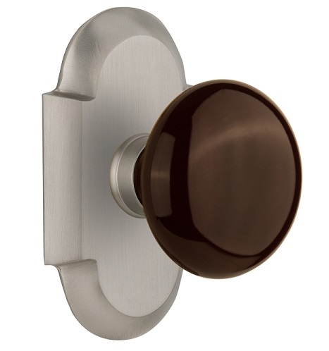 Nostalgic Warehouse Cottage Plate with Brown Porcelain Door Knob