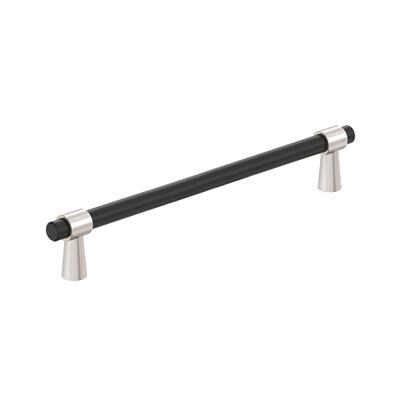 Amerock Mergence 6-5/16 Inch cc Cabinet Pull Matte Black/Satin Nickel