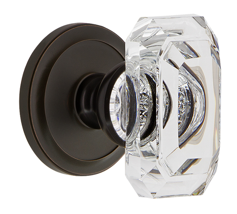 Grandeur Circulaire Rosette with Baguette Clear Knob