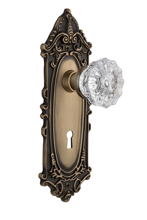 Nostalgic Warehouse Victorian Plate with Crystal Knob - Mortise Lock