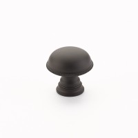 Schaub Atherton 1 1/4 inch Knurled Edge Cabinet Knob in Oil Rubbed Bronze