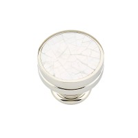 Schaub Mother of Pearl Round Knob 1 3/8 inch dia Polished Nickel