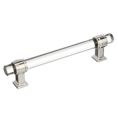 Amerock Glacio 5-1/16 Inch cc Cabinet Pull Clear/Polished Nickel
