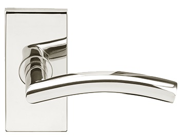 Inox 104 Brussels Lever Handle with Rectangular Rosette