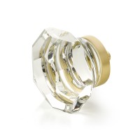 Schaub City Lights 1 3/4 inch Dome Glass Knob in Satin Brass