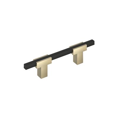 Amerock Urbanite 3 Inch cc Cabinet Pull Golden Champagne/Matte Black