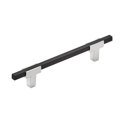 Amerock Urbanite 5-1/16 Inch cc Cabinet Pull Polished Chrome/Brushed Matte Black