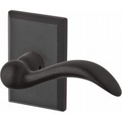 Baldwin Reserve Series Arch Lever with Rustic Square Rosette