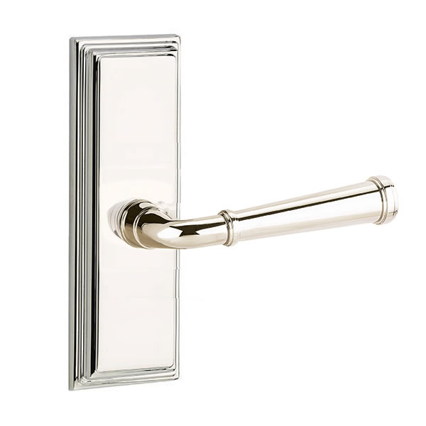 Emtek Merrimack Lever with 7 Inch Wilshire Sideplate
