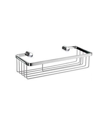 Smedbo Sideline Collection Design Straight Single Level Basket Open Back - Polished Chrome