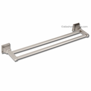 Atlas Homewares Gratitude Bath Collection 24 inch Double Towel Bar in Brushed Nickel