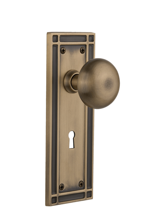 Nostalgic Warehouse Mission Plate with New York Knob - Mortise Lock