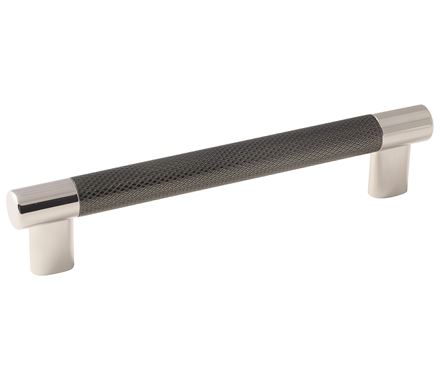 Amerock Esquire 6 5/16 Inch CC Cabinet Pull Polished Nickel/Gunmetal