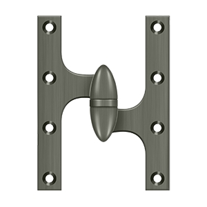 Deltana Olive Knuckle 6 Inch x 4 1/2 Inch Left Hand Hinge, Antique Nickel