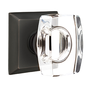 Emtek Windsor Crystal Knob with Quincy Rosette