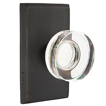 Emtek Disc Crystal Knob with Sandcast Style 3 Rosette