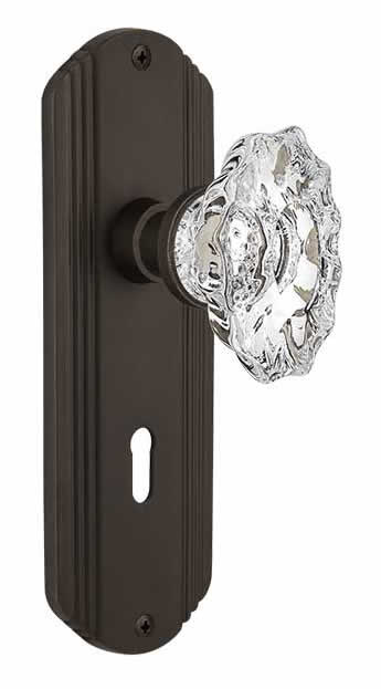 Nostalgic Warehouse Deco Plate and Chateau Knob - Mortise Lock