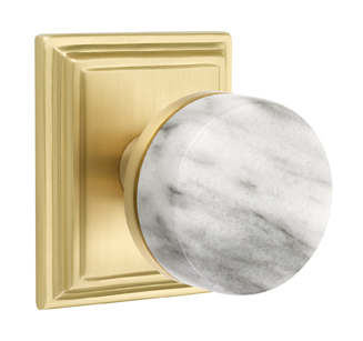 Emtek Conical Marble Door Knob with Wilshire Rosette