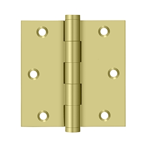 Deltana Square Hinge 3 1/2 Inch x 3 1/2 Inch Polished Brass