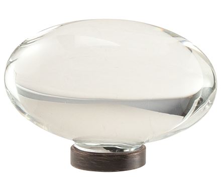 Amerock Glacio 1 3/4 Inch Round Cabinet Knob Clear/Oil-Rubbed Bronze