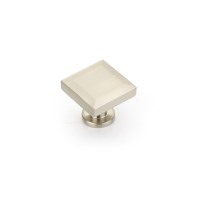 Schaub Heathrow 1 1/4 inch Diameter Square Knob in Brushed Nickel