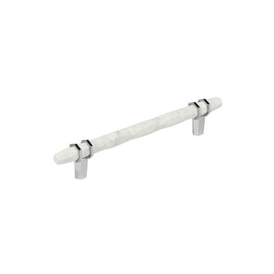 Amerock Carrione 6-5/16 Inch cc Cabinet Pull Marble White/Polished Chrome