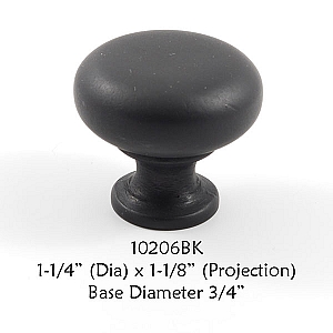 Residential Essentials 10206 Cabinet Knob in Black