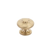 Schaub Country 1 3/8 inch Diameter Round Knob in Signature Satin Brass