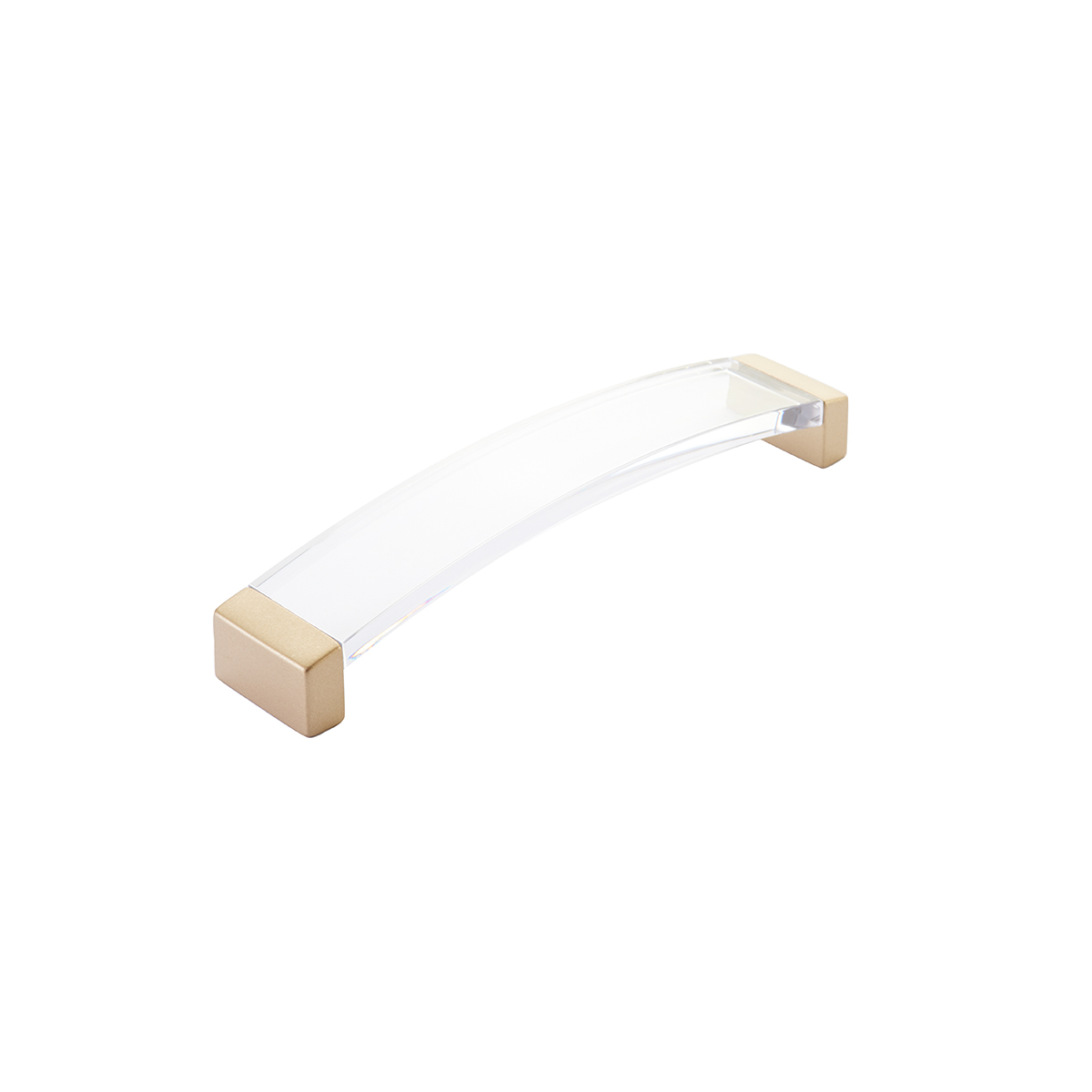 Positano, Pull, Arched, Signature Satin Brass, Clear, 160 mm cc