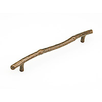 Schaub Cast Bronze Mountain 12 inch CC Twig Style Cabinet Pull in Antique Bronze
