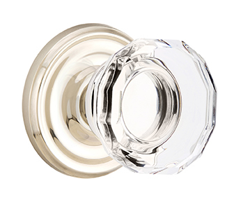 Emtek Lowell Crystal Knob with Regular Rosette