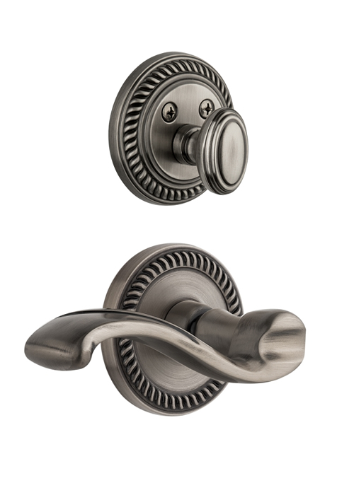 Grandeur Newport Handleset with Portofino Lever - (Interior Half Only, with Deadbolt)