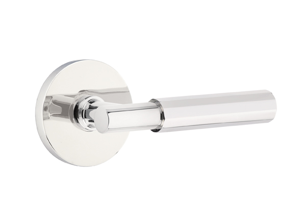 Emtek Faceted T-Bar Style Door Lever with Disk Rosette