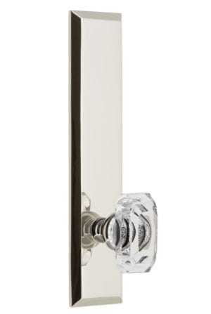 Grandeur Fifth Avenue Tall Plate with Clear Baguette Knob