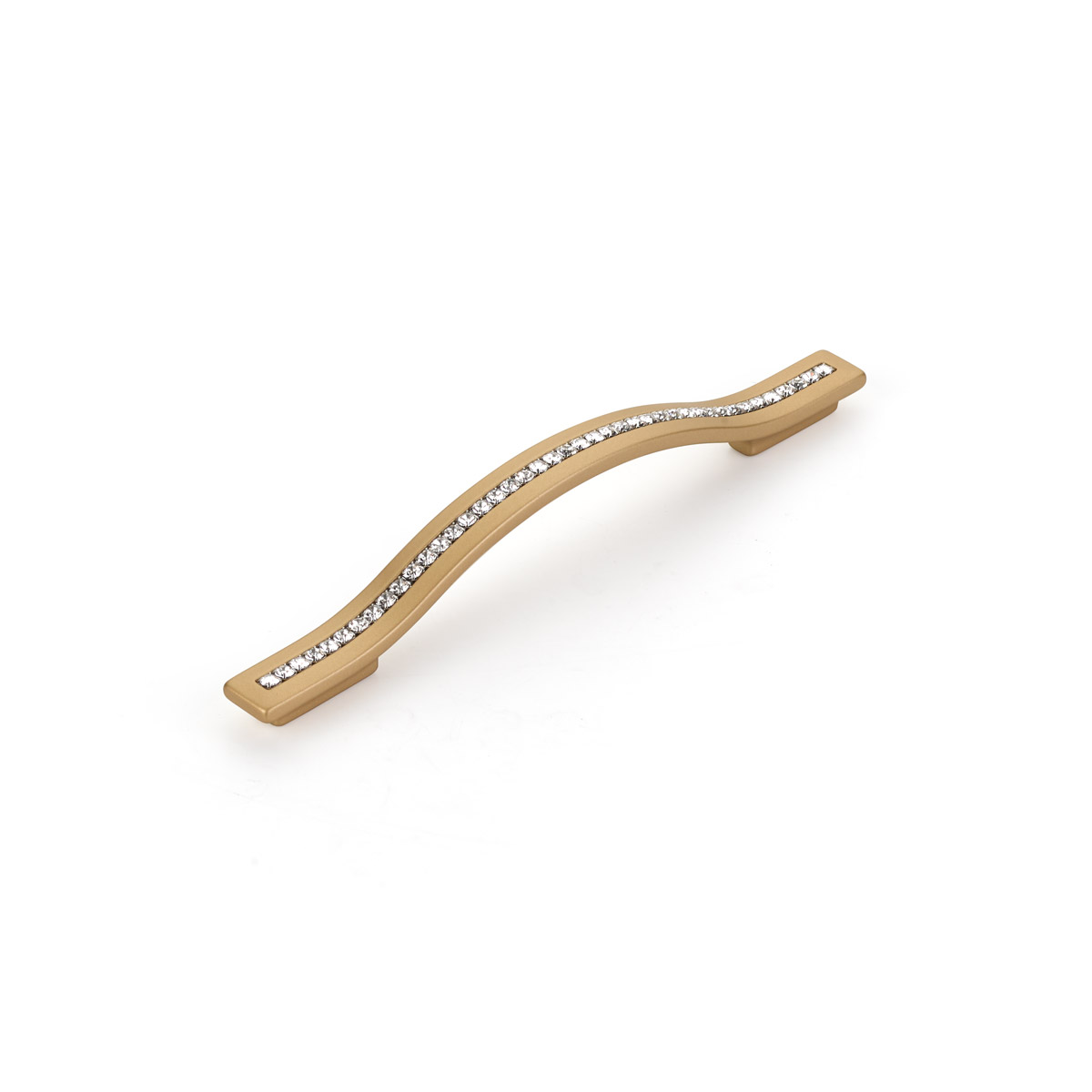 Schaub Skyevale 128/160 mm cc Signature Satin Brass Pull With Crystals