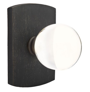 Emtek Sandcast Bristol Door Knob with Style 4 Rosette