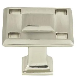 Atlas Homewares Modern Craftsman Square Knob 1 5/16 Inch Brushed Nickel