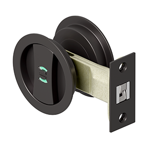 Deltana 2 1/8 Inch Sliding Door Round Privacy Lock, Oil Rubbed Bronze
