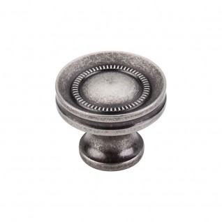 Top Knobs M294 Somerset Button Faced 1 1/4 Inch Cabinet Knob Antique Pewter