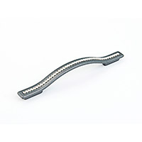 Schaub Skyevale 128/160 mm CC Cabinet Pull in Milano Silver with Crystals