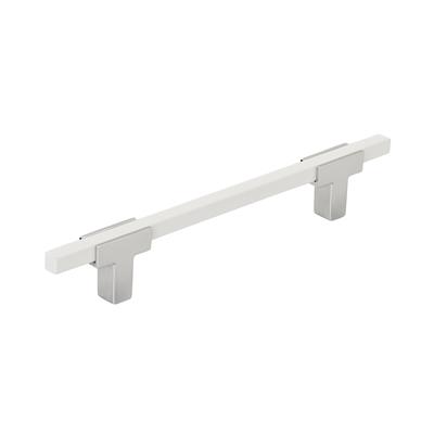 Amerock Urbanite 5-1/16 Inch cc Cabinet Pull Polished Chrome/White