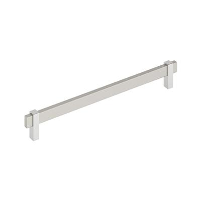 Amerock Mulino 10-1/16 Inch cc Cabinet Pull Satin Nickel/Polished Chrome
