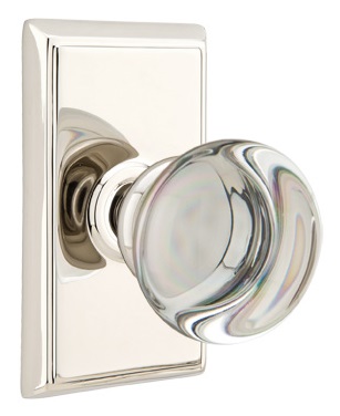 Emtek Providence Crystal Knob with Rectangular Rosette