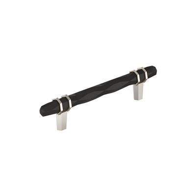 Amerock London 5-1/16 Inch cc Cabinet Pull Black Bronze/Polished Nickel