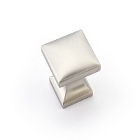 Schaub Northport 1 3/8 inch Diameter Square Knob in Satin Nickel