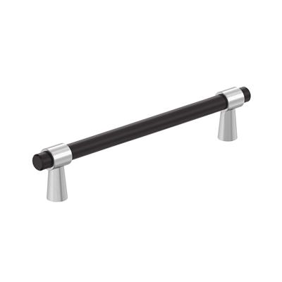 Amerock Mergence 5-1/16 Inch cc Cabinet Pull Matte Black/Polished Chrome