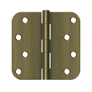 Deltana 4 Inch x 4 Inch x 5/8 Inch Radius Hinge, Antique Brass