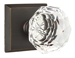 Emtek Diamond Crystal with Sandcast Style 6 Rosette