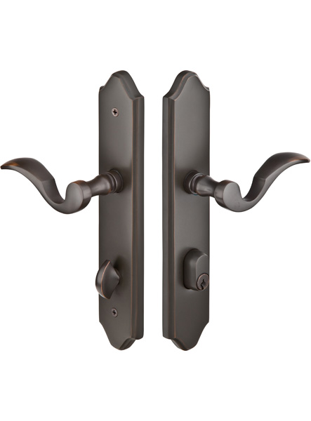 Emtek Configuration 1 2x10 Inch Multi Point Lock - Brass Concord Plate Trim Only