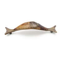 Schaub Tiger Penshell 4-1/2 Inch CC Fish Cabinet Pull